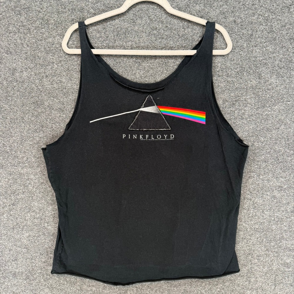 Pink Floyd Tank Top Adult XL‎ Black Cropped Muscle Tee Prism Vintage 2005 Grunge